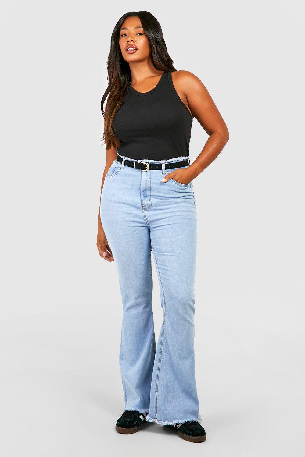 Plus bell hot sale bottom jeans